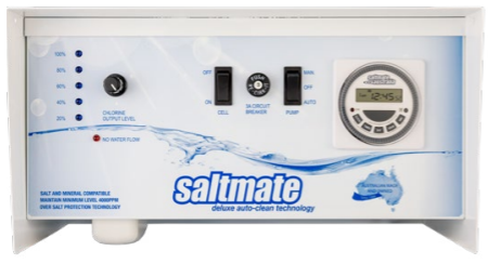 Saltmate RP20 / RP30 Deluxe Auto-Clean Saltwater Chlorinator w/Timer & Battery Backup Saltmate RP20 / RP30 Deluxe Auto-Clean Saltwater Chlorinator w/Timer & Battery Backup